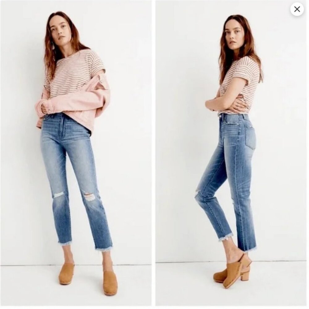 Madewell — The Perfect Vintage Jean (Distressed + Frayed Hem) Size 31